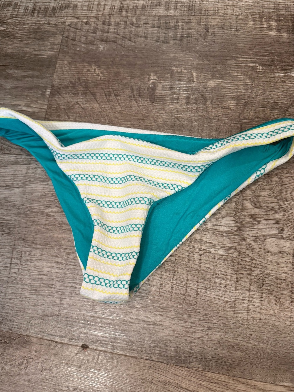 Vitamin C Women’s Teal & White Striped Bikini Bottom
